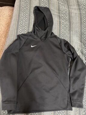 Nike Black Hoodie with White Swoosh Tag